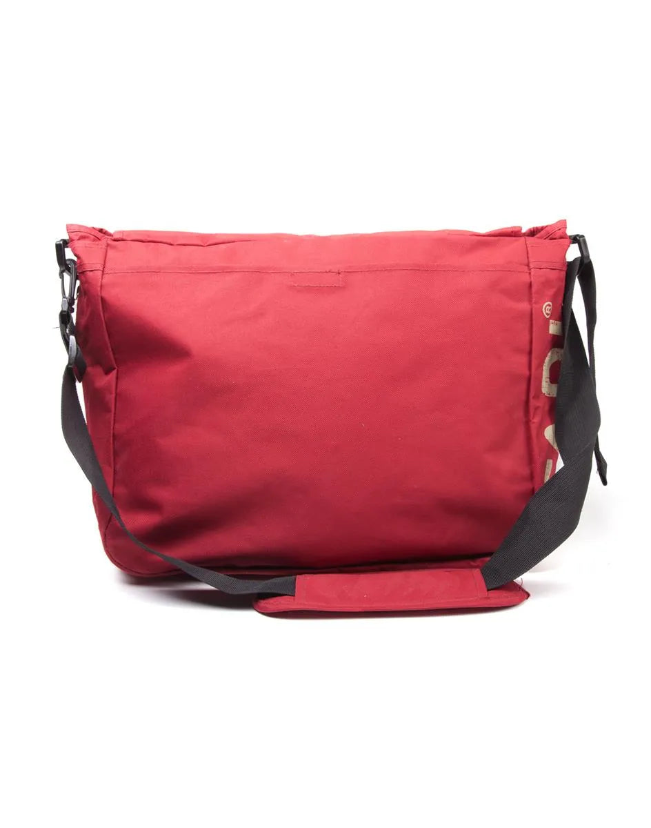 Atari - Dunkelrote Messenger Bag mit japanischem Logo