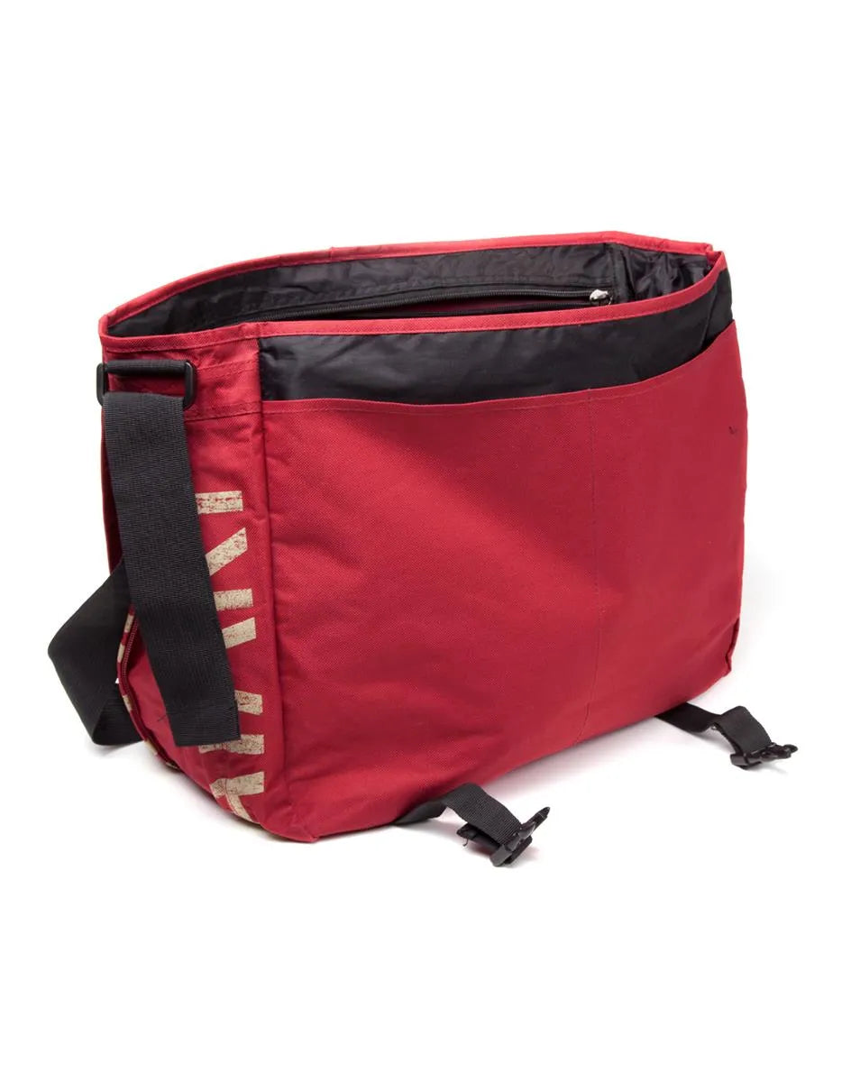 Atari - Dunkelrote Messenger Bag mit japanischem Logo