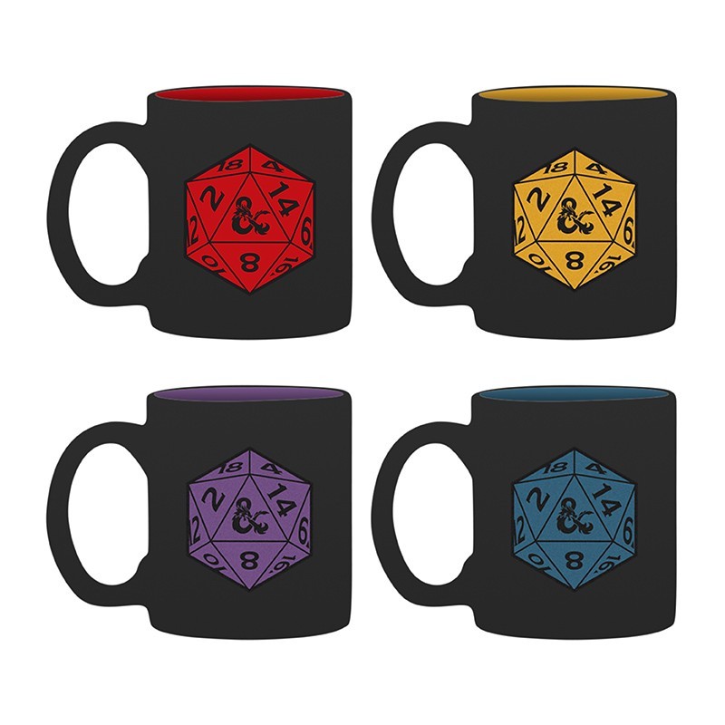 DUNGEONS & DRAGONS - Set 4 espresso mugs - D20