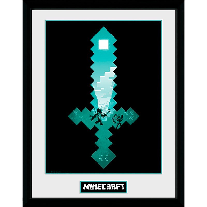Minecraft - Framed print "Diamond Sword" (30x40)